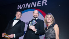 (L-R) Presenter Trewin Restorick, chief executive, Hubbub, MerchantCantos’ Ian Roe and compere Michaela Strachan
